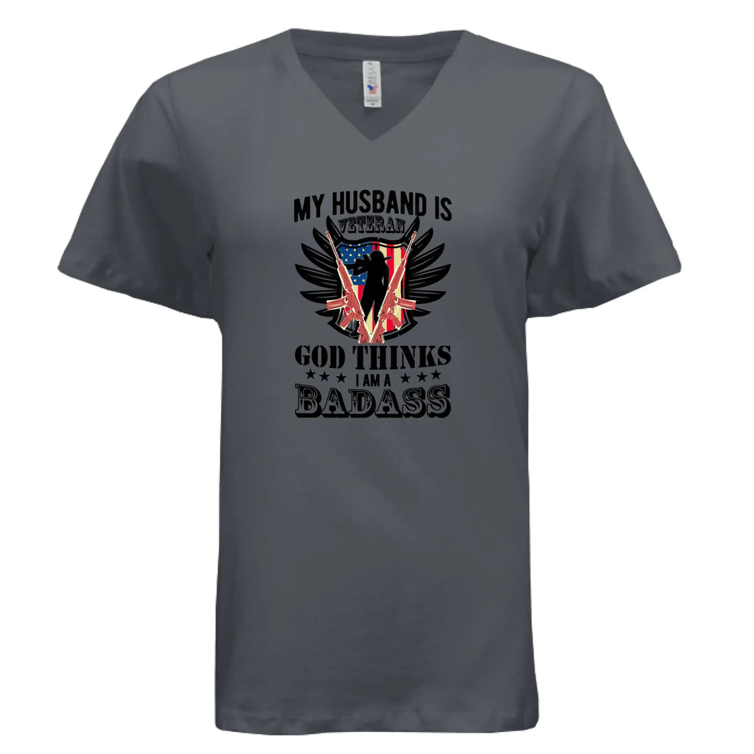Proud Veteran Wife Badass T-Shirt - Faith Forged Designs