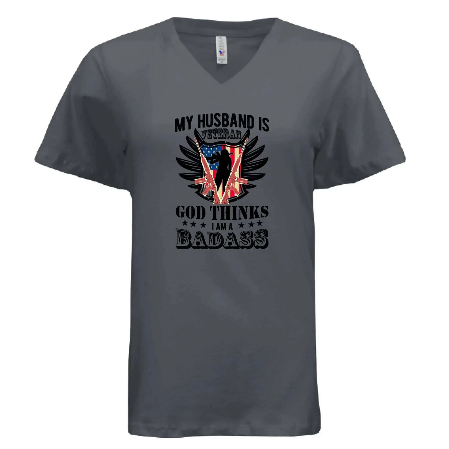 Proud Veteran Wife Badass T-Shirt - Faith Forged Designs