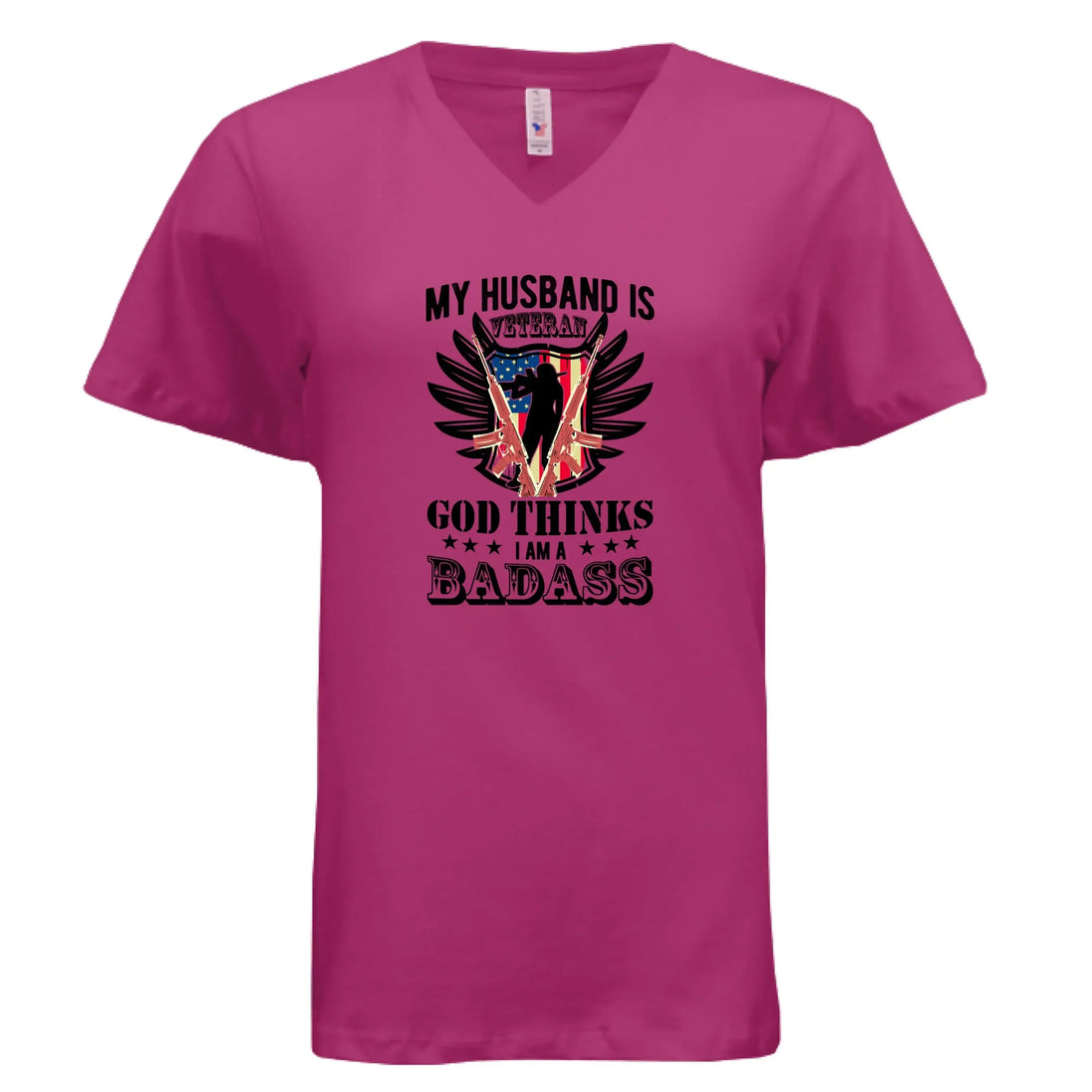 Proud Veteran Wife Badass T-Shirt - Faith Forged Designs