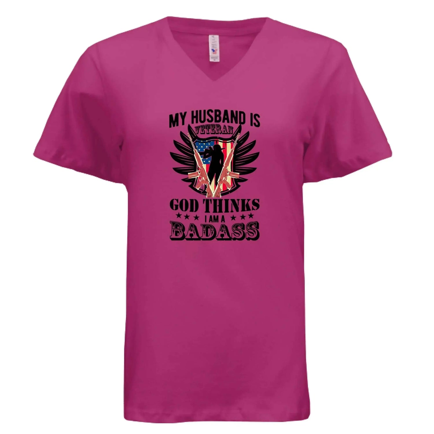 Proud Veteran Wife Badass T-Shirt - Faith Forged Designs