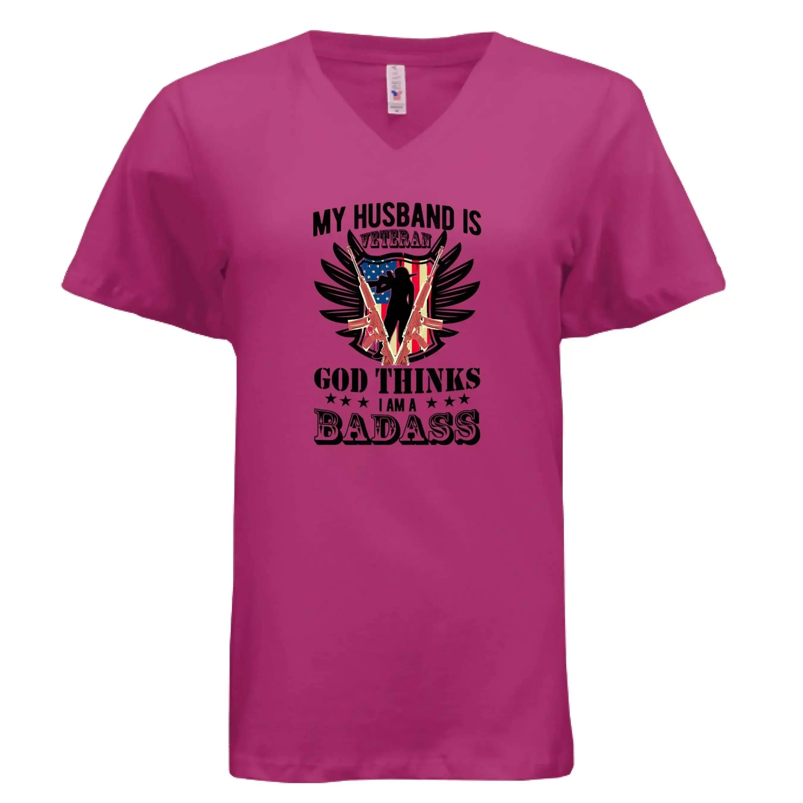Proud Veteran Wife Badass T-Shirt - Faith Forged Designs