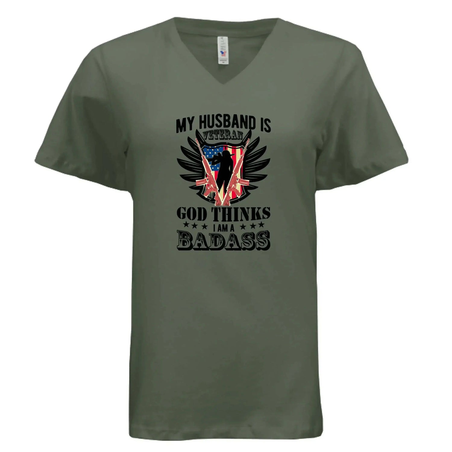 Proud Veteran Wife Badass T-Shirt - Faith Forged Designs