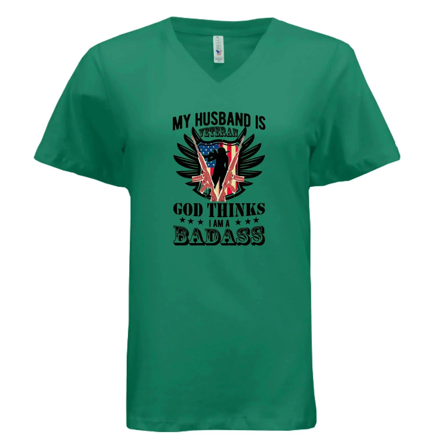Proud Veteran Wife Badass T-Shirt - Faith Forged Designs