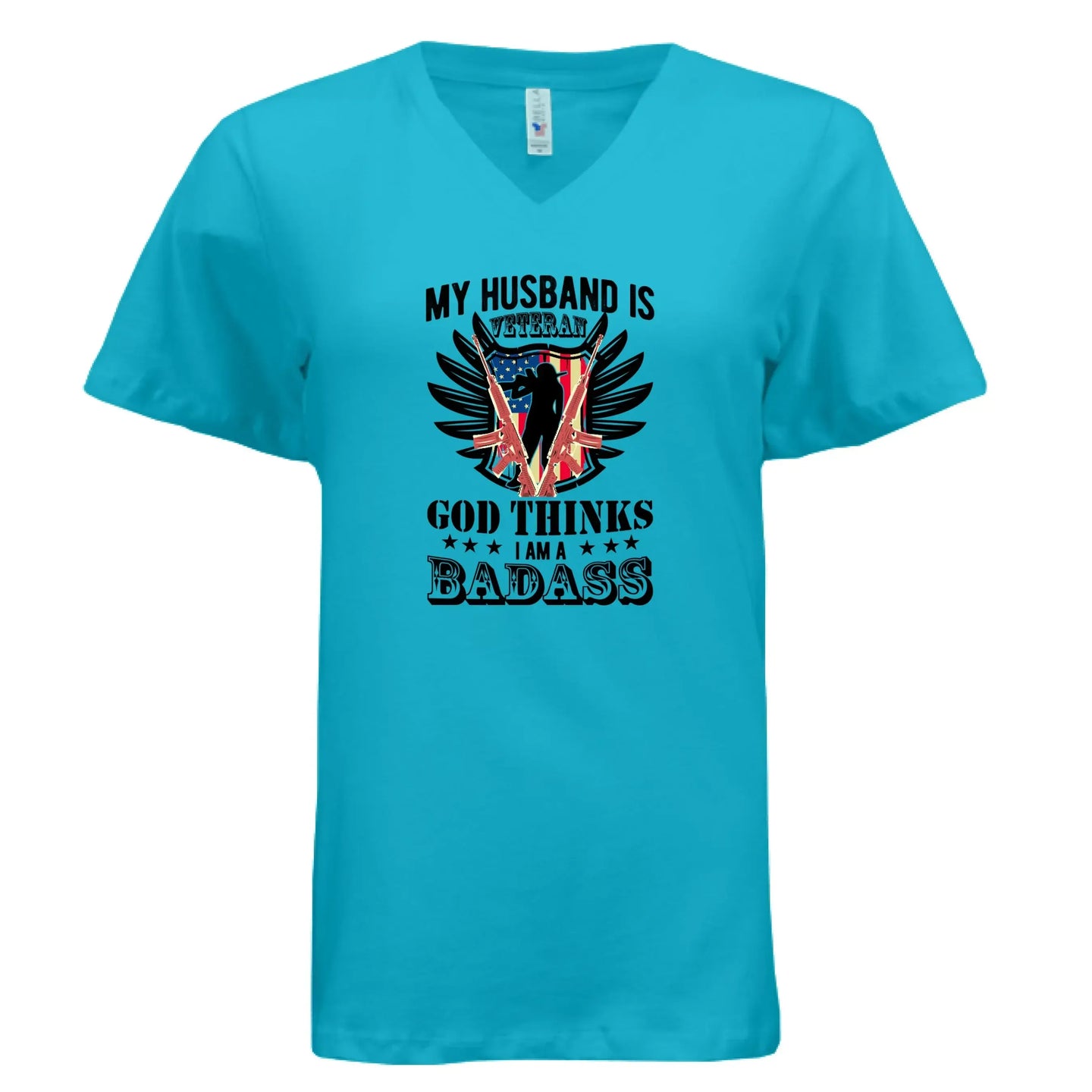 Proud Veteran Wife Badass T-Shirt - Faith Forged Designs