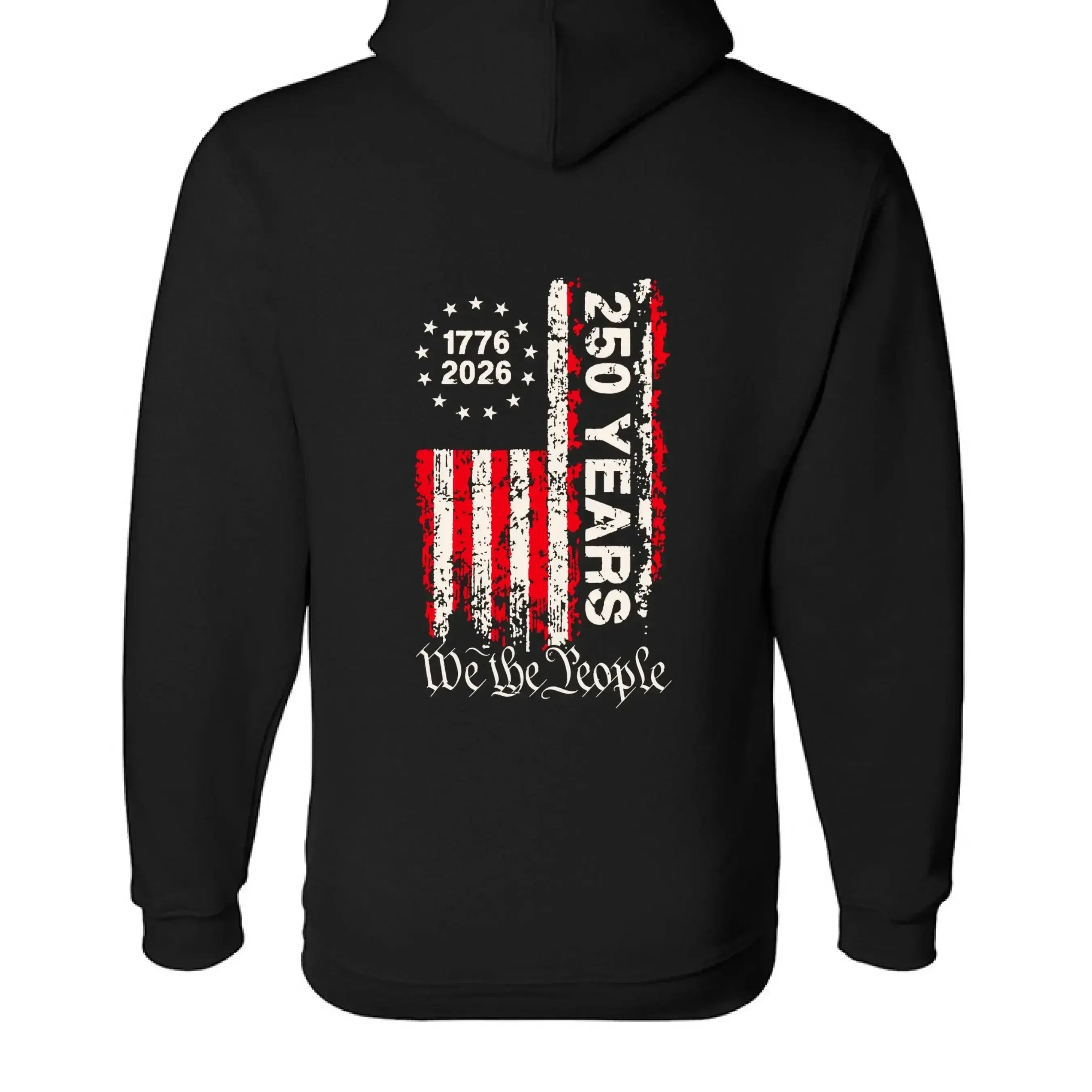 250th Anniversary Hoodie - We the People Vintage Flag 1776-2026 | USA Pride Sweatshirt - Made in USA - Faith Forged Designs