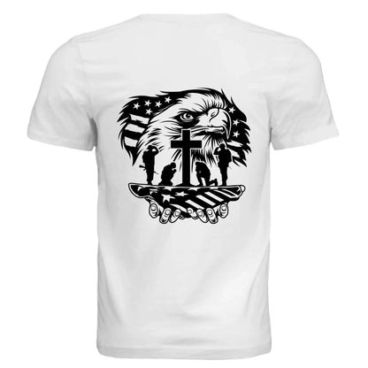 Patriotic Eagle Cross T-Shirt – Faith, Freedom &amp; Honor - Faith Forged Designs