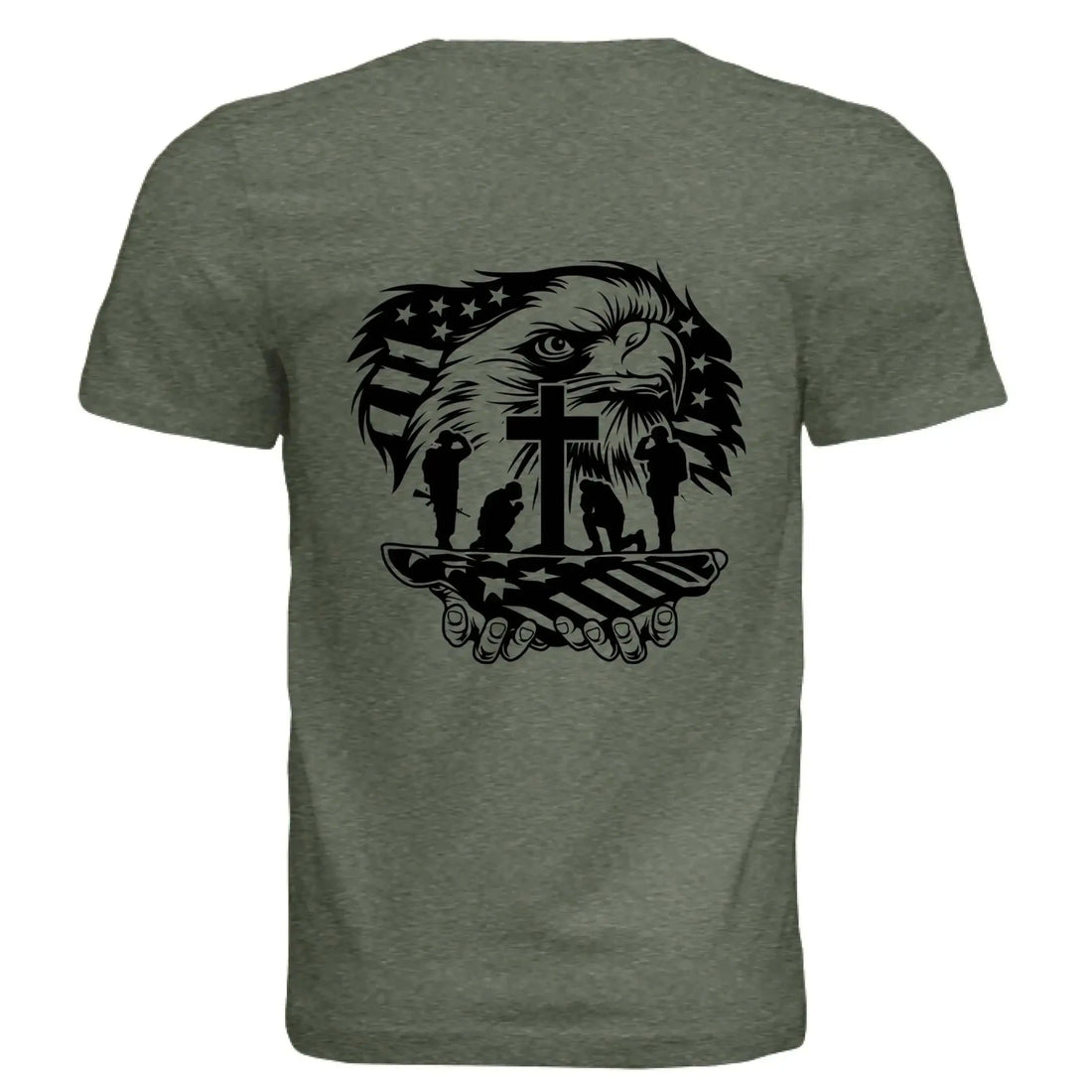Patriotic Eagle Cross T-Shirt – Faith, Freedom &amp; Honor - Faith Forged Designs