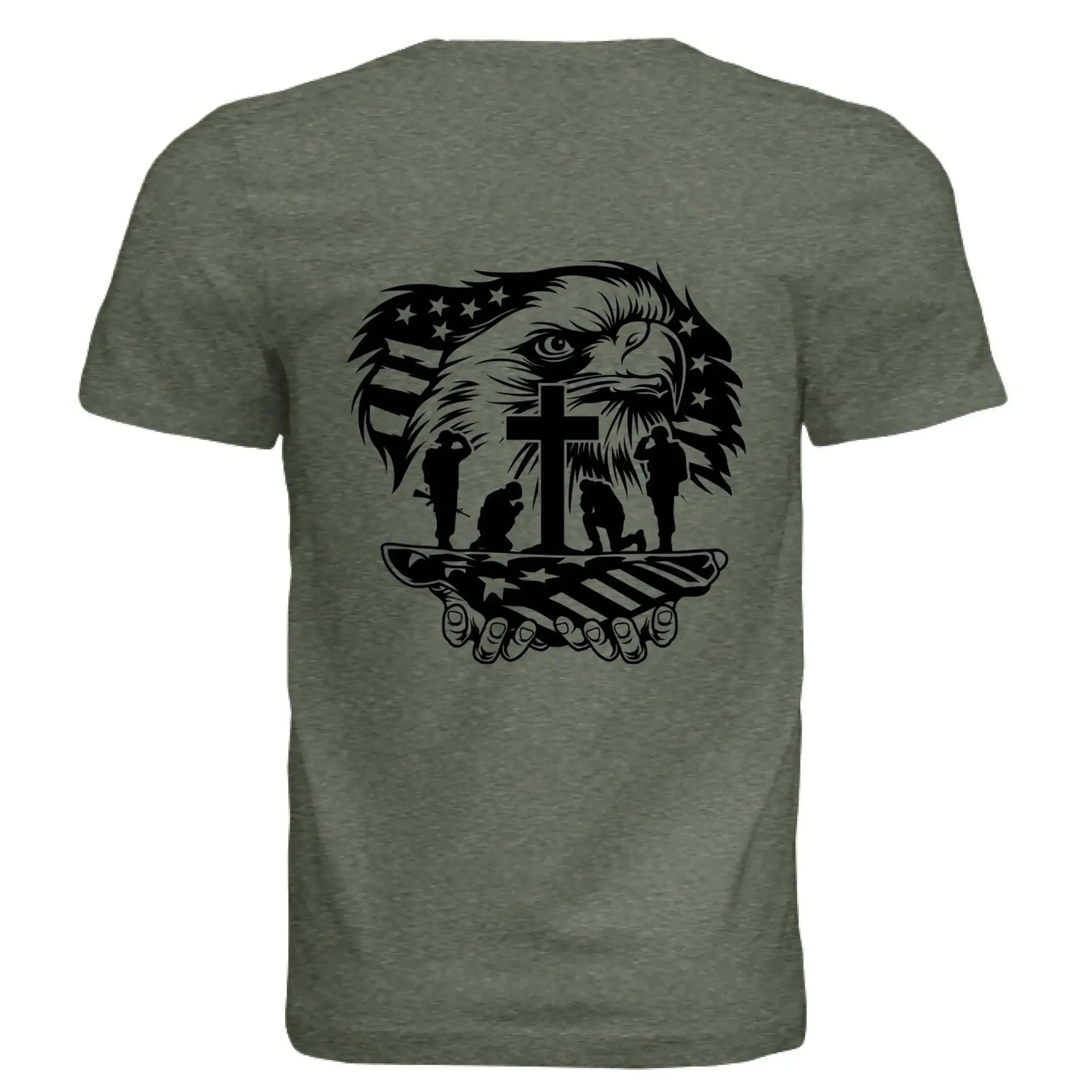 Patriotic Eagle Cross T-Shirt – Faith, Freedom &amp; Honor - Faith Forged Designs
