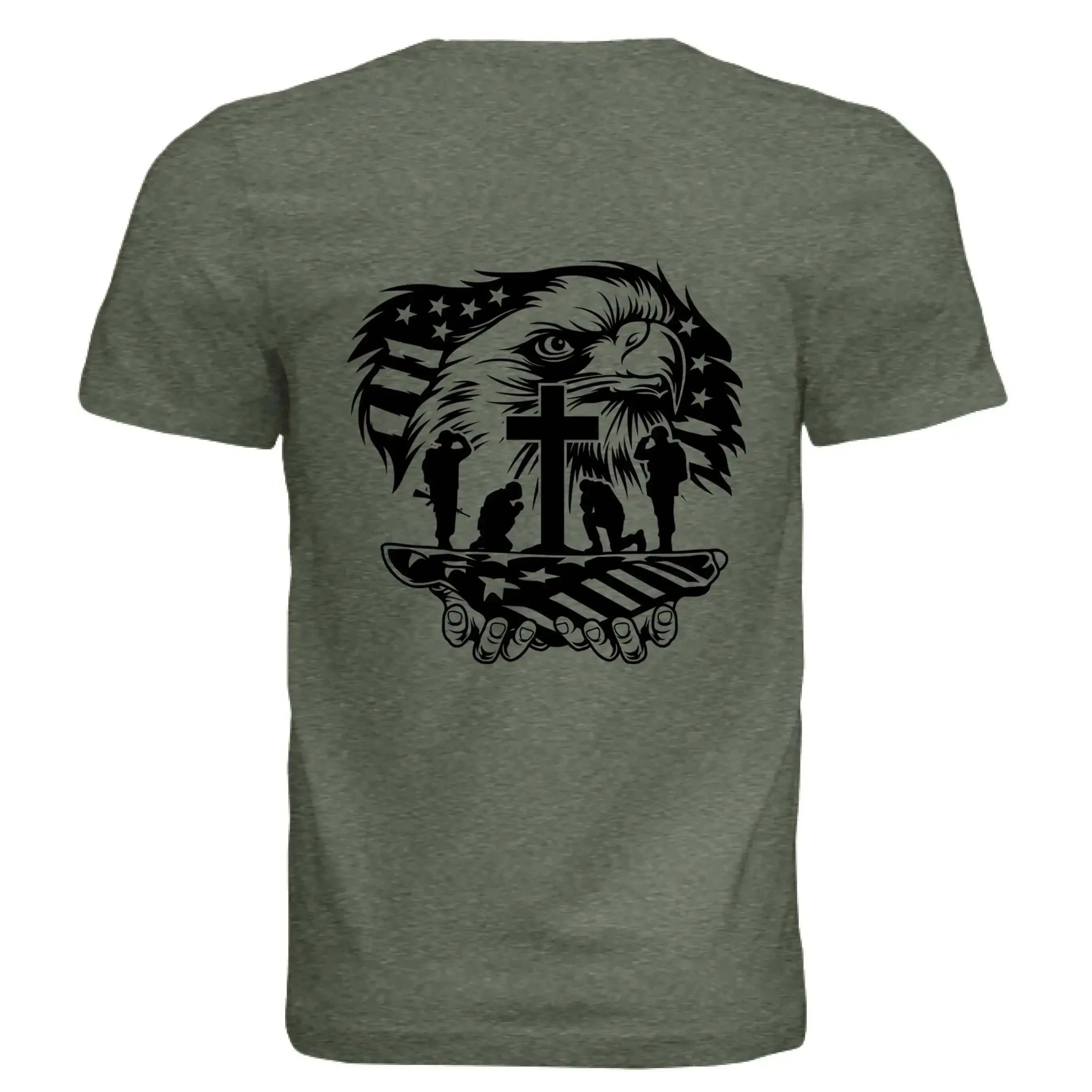 Patriotic Eagle Cross T-Shirt – Faith, Freedom &amp; Honor - Faith Forged Designs