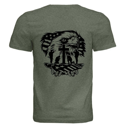 Patriotic Eagle Cross T-Shirt – Faith, Freedom &amp; Honor - Faith Forged Designs
