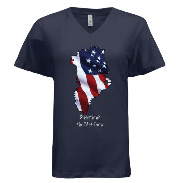 Greenland: The 51st State Women's V-Neck T-Shirt - Faith Forged Designs