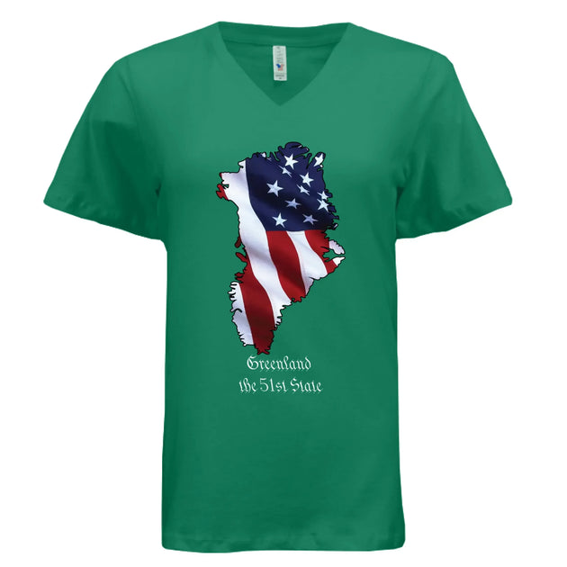 Greenland: The 51st State Women's V-Neck T-Shirt - Faith Forged Designs