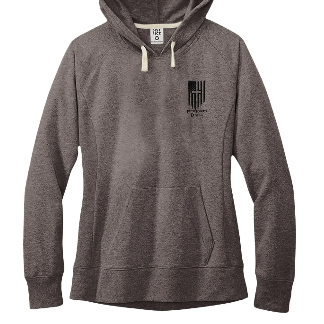 Faith Family Freedom Hoodie - Christian Cross & American Flag Heart Design - Faith Forged Designs