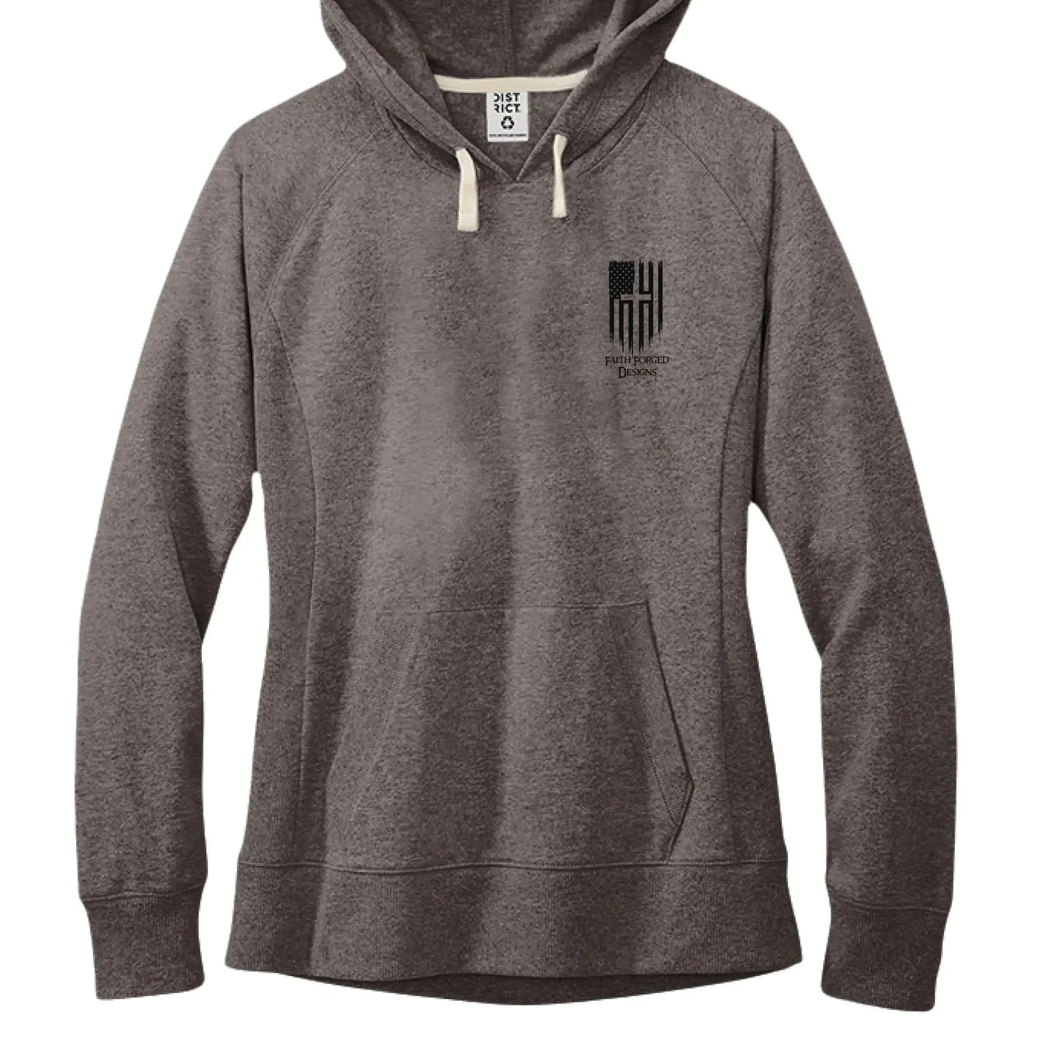 Faith Family Freedom Hoodie - Christian Cross &amp; American Flag Heart Design - Faith Forged Designs