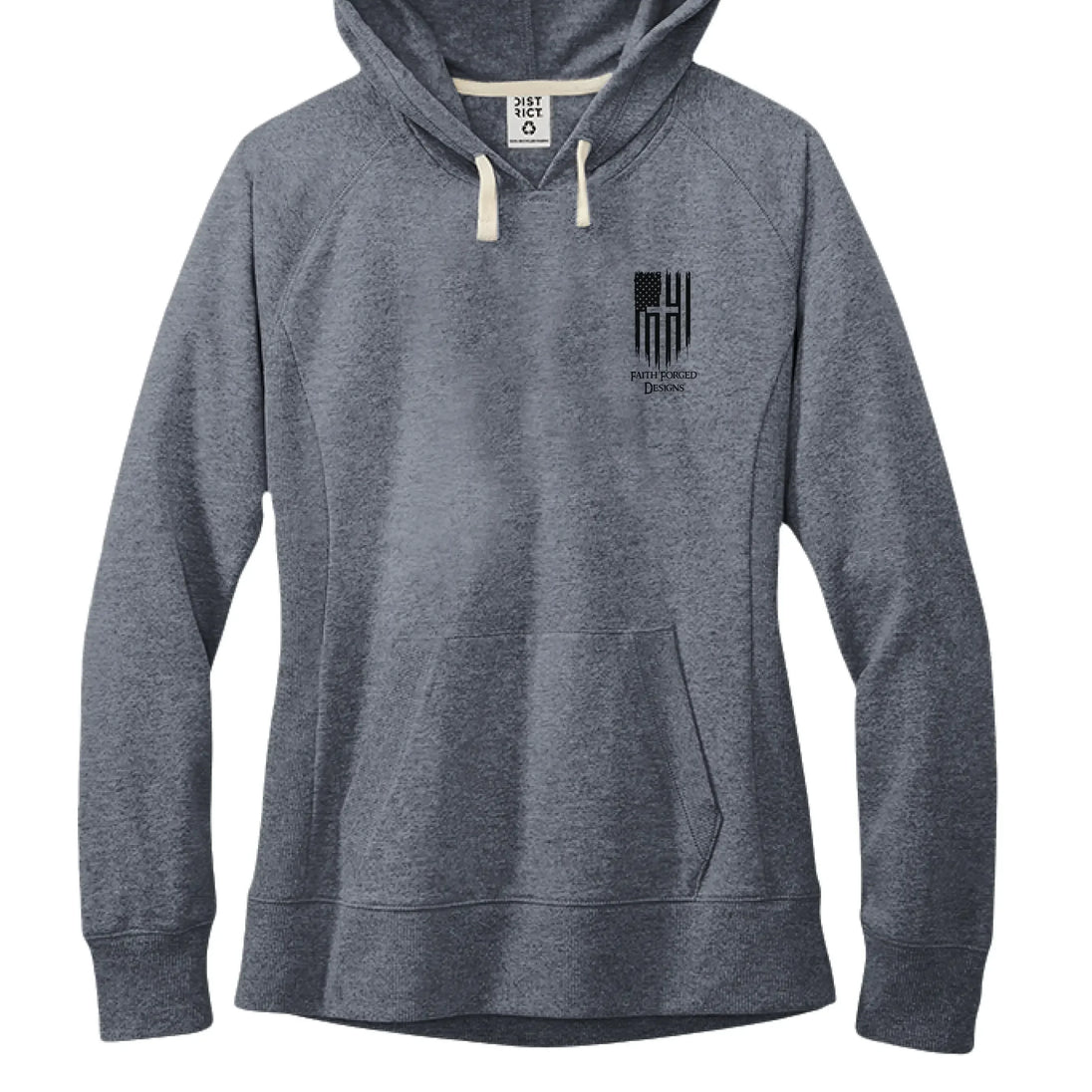 Faith Family Freedom Hoodie - Christian Cross & American Flag Heart Design - Faith Forged Designs