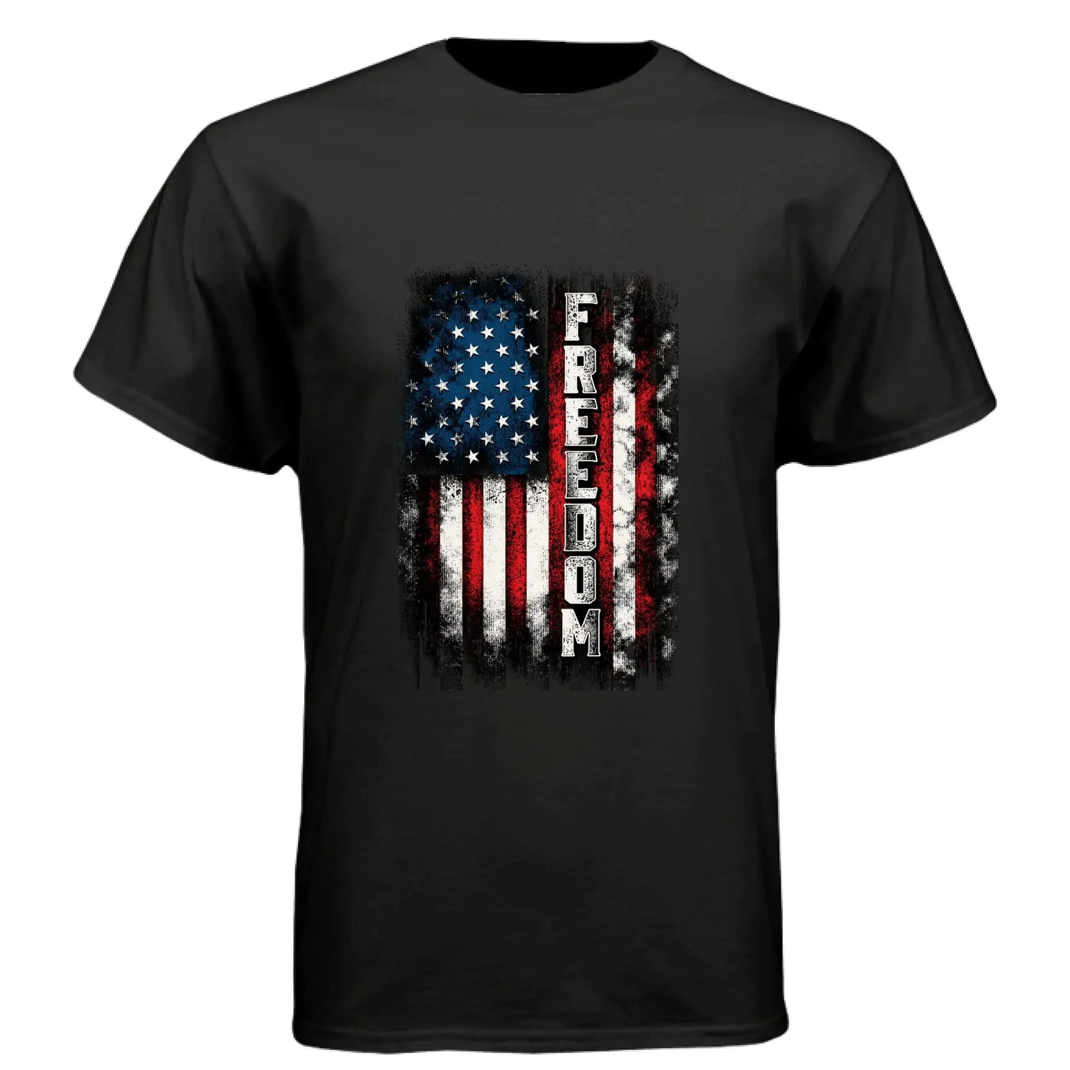 Freedom Distressed American Flag Patriotic T-Shirt - Faith Forged Designs