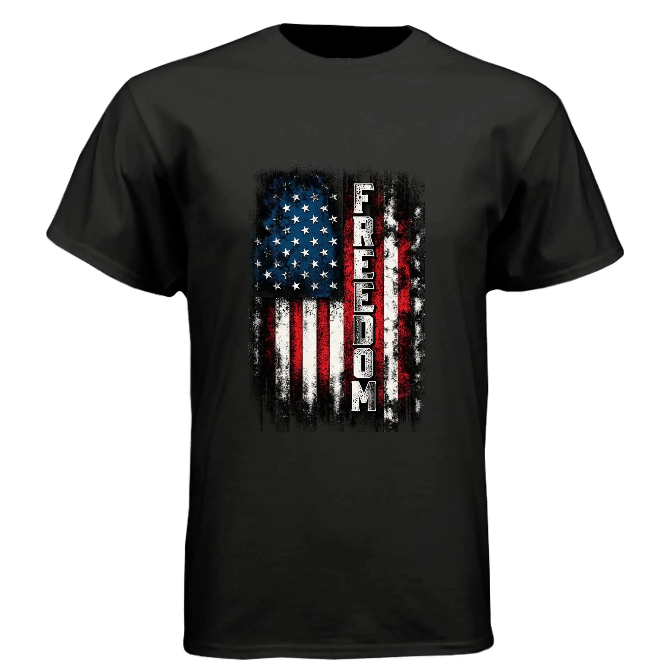 Freedom Distressed American Flag Patriotic T-Shirt - Faith Forged Designs