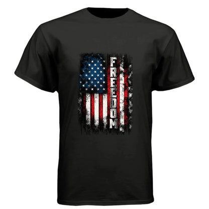 Freedom Distressed American Flag Patriotic T-Shirt - Faith Forged Designs