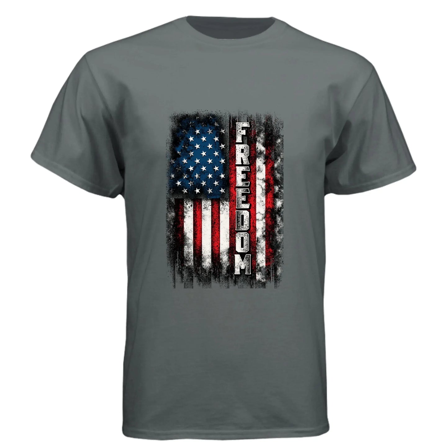 Freedom Distressed American Flag Patriotic T-Shirt - Faith Forged Designs
