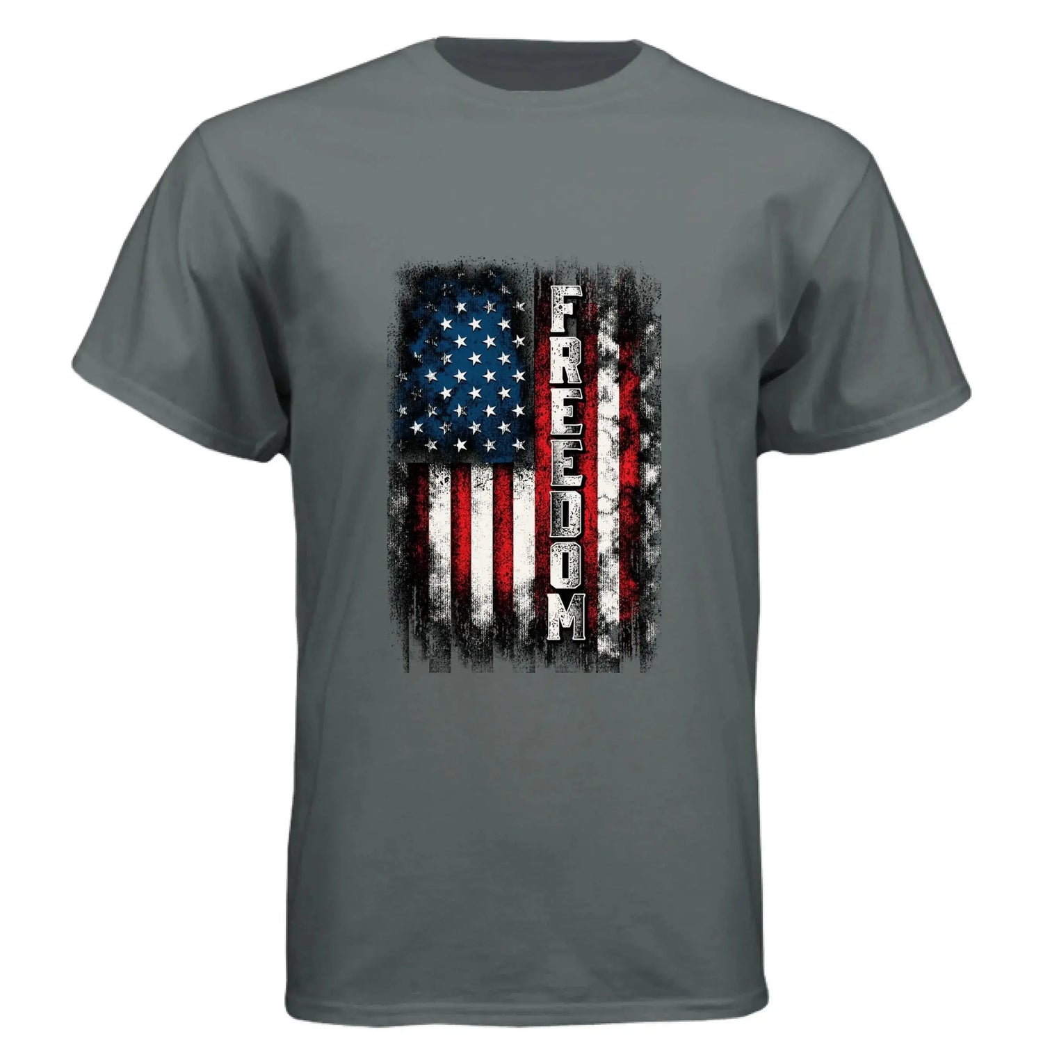 Freedom Distressed American Flag Patriotic T-Shirt - Faith Forged Designs