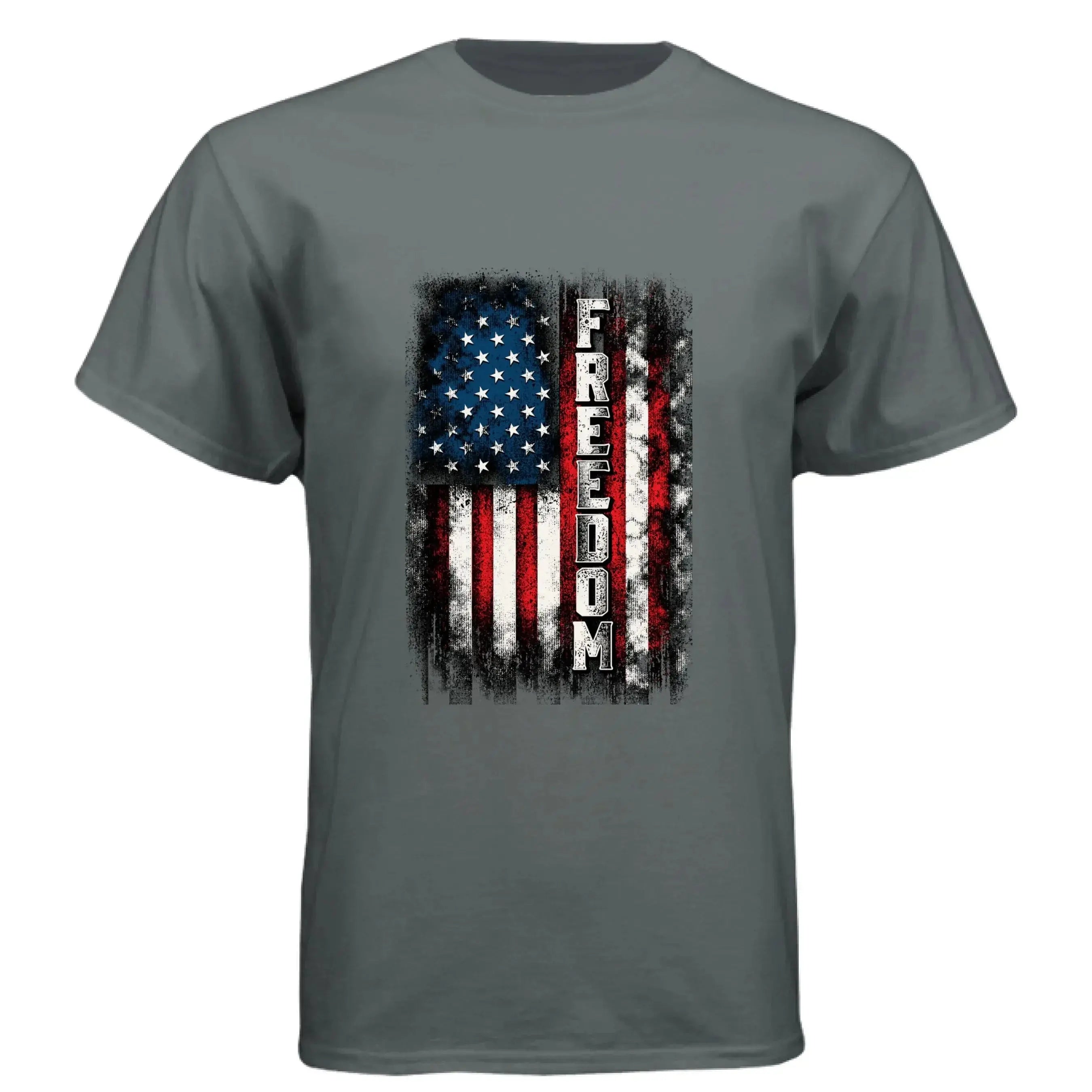 Freedom Distressed American Flag Patriotic T-Shirt - Faith Forged Designs