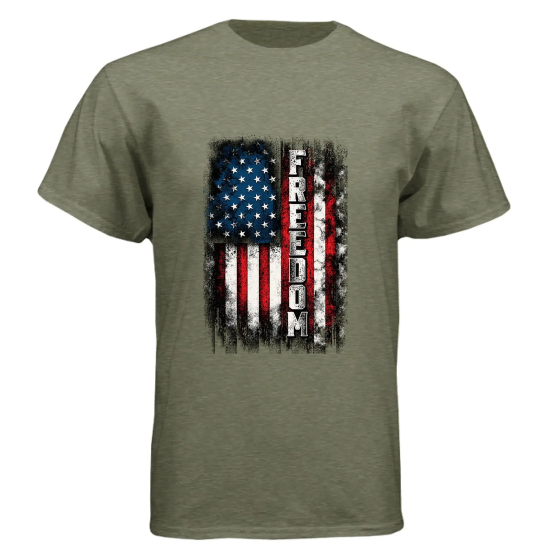 Freedom Distressed American Flag Patriotic T-Shirt - Faith Forged Designs