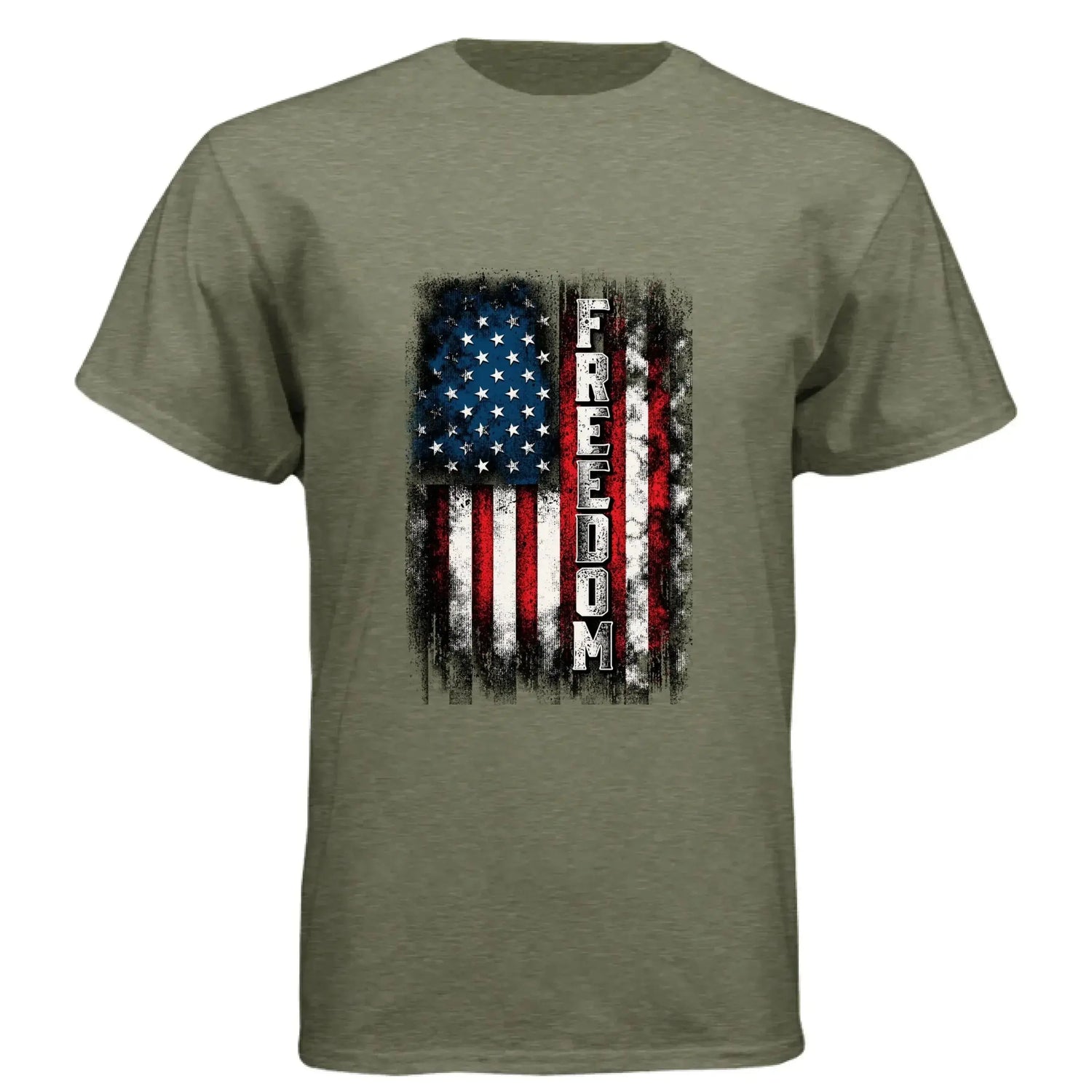 Freedom Distressed American Flag Patriotic T-Shirt - Faith Forged Designs
