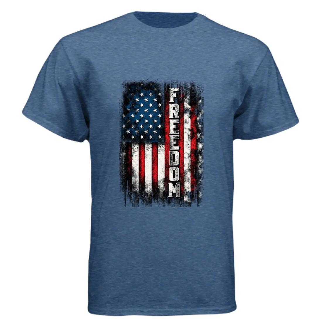 Freedom Distressed American Flag Patriotic T-Shirt - Faith Forged Designs