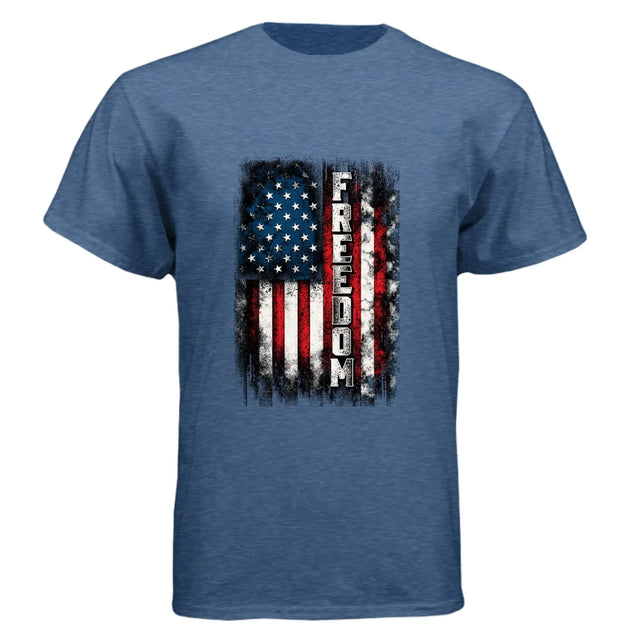 Freedom Distressed American Flag Patriotic T-Shirt - Faith Forged Designs