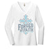 "Forged by Faith" Women's Long Sleeve V-Neck Inspirational Christian T-Shirt - Faith Forged Designs
