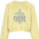 "Forged by Faith" Women's Crewneck Sweatshirt - Inspirational Christian Pullover with Sleeve Graphics - Faith Forged Designs