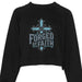 "Forged by Faith" Women's Crewneck Sweatshirt - Inspirational Christian Pullover with Sleeve Graphics - Faith Forged Designs