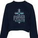 "Forged by Faith" Women's Crewneck Sweatshirt - Inspirational Christian Pullover with Sleeve Graphics - Faith Forged Designs