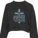"Forged by Faith" Women's Crewneck Sweatshirt - Inspirational Christian Pullover with Sleeve Graphics - Faith Forged Designs