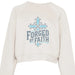 "Forged by Faith" Women's Crewneck Sweatshirt - Inspirational Christian Pullover with Sleeve Graphics - Faith Forged Designs