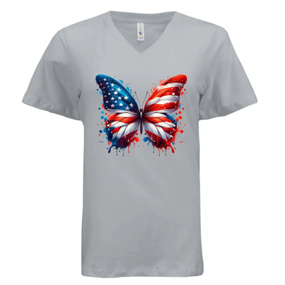 Patriotic American Flag Butterfly T-Shirt - Faith Forged Designs