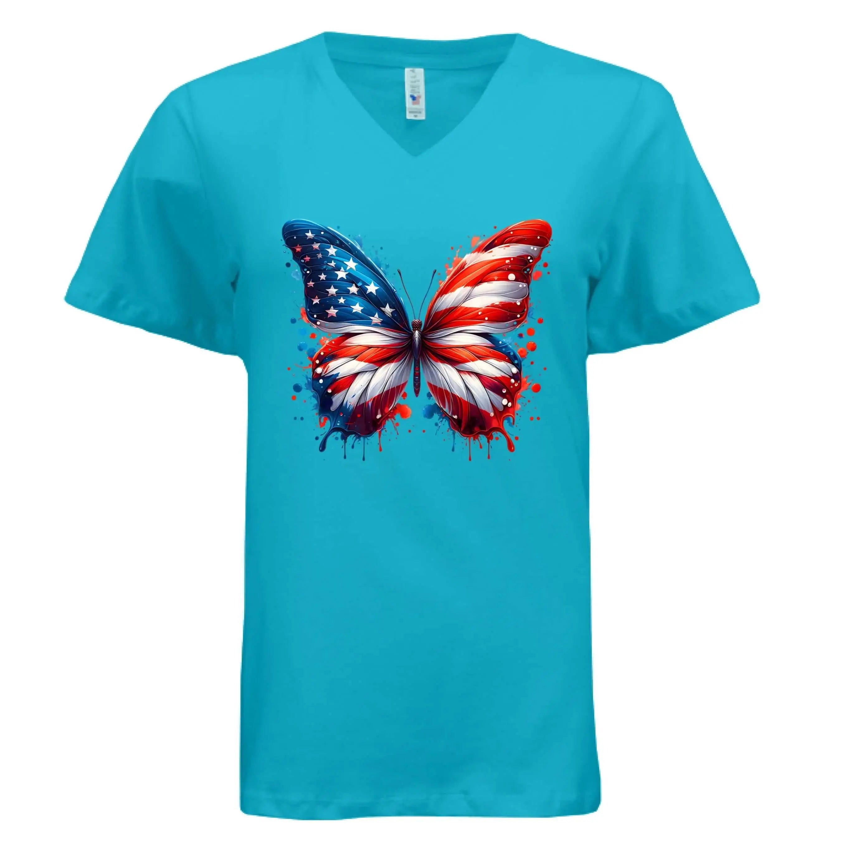 Patriotic American Flag Butterfly T-Shirt - Faith Forged Designs