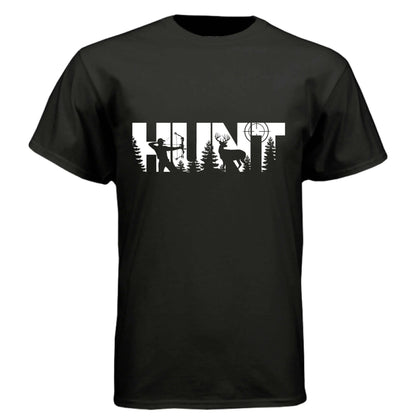 HUNT Bowhunter T-Shirt | Archery Deer Hunting Silhouette Tee - Faith Forged Designs