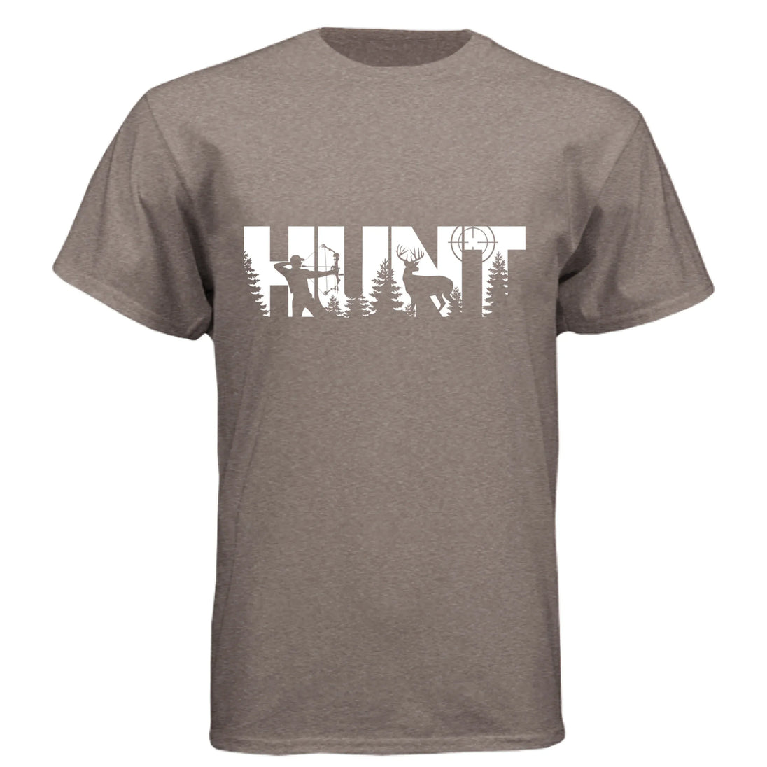 HUNT Bowhunter T-Shirt | Archery Deer Hunting Silhouette Tee - Faith Forged Designs