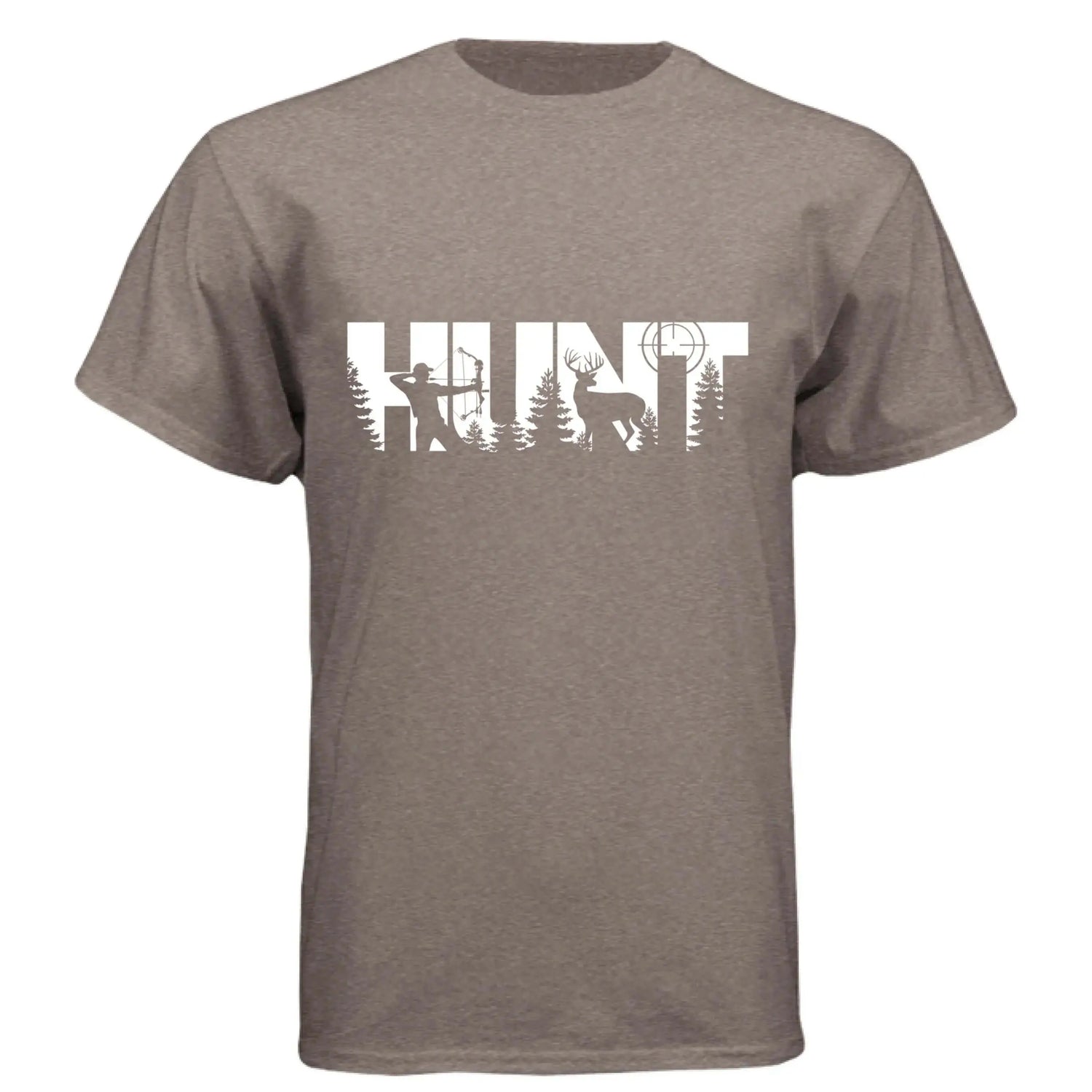 HUNT Bowhunter T-Shirt | Archery Deer Hunting Silhouette Tee - Faith Forged Designs
