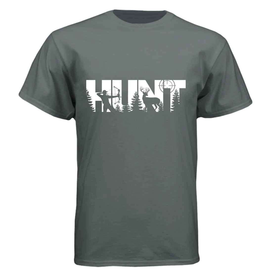 HUNT Bowhunter T-Shirt | Archery Deer Hunting Silhouette Tee - Faith Forged Designs