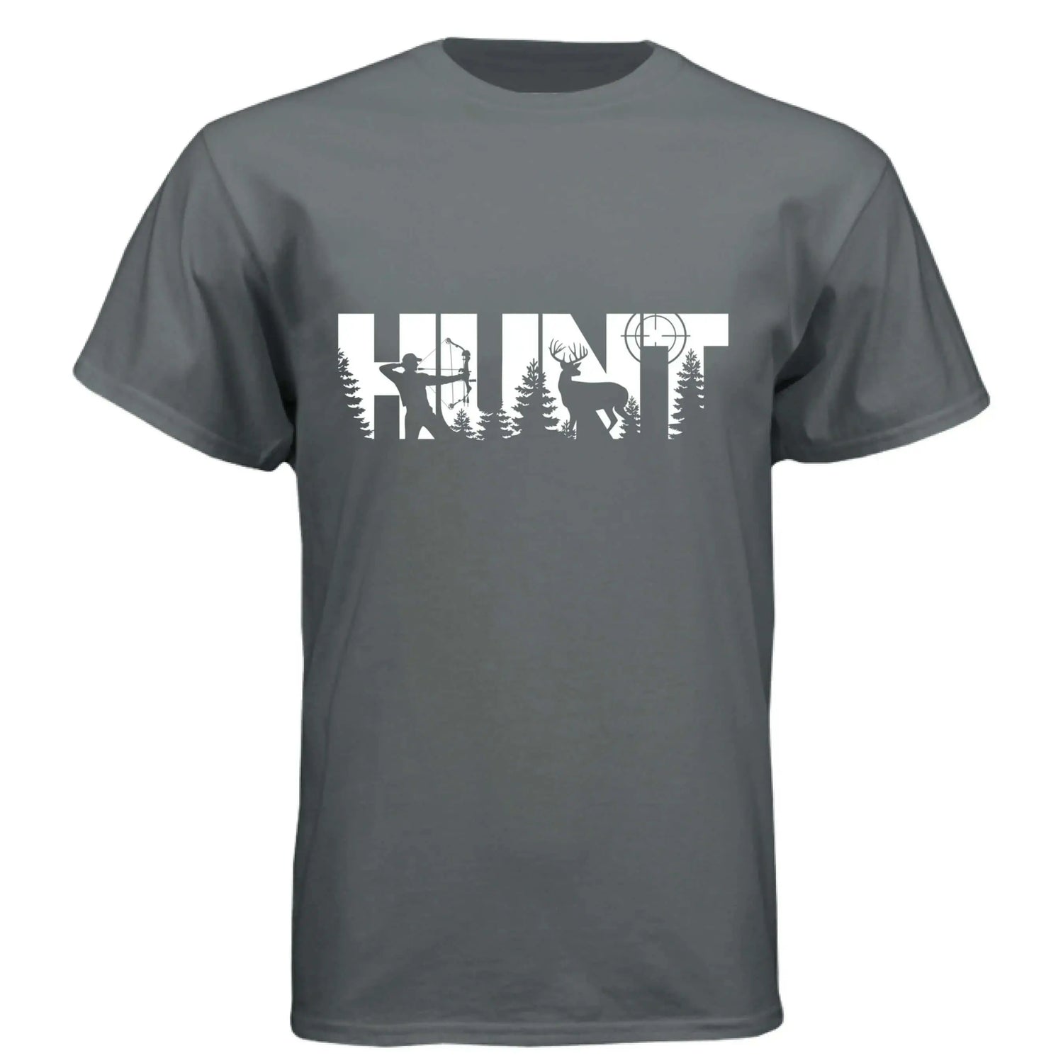 HUNT Bowhunter T-Shirt | Archery Deer Hunting Silhouette Tee - Faith Forged Designs