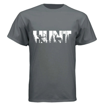HUNT Bowhunter T-Shirt | Archery Deer Hunting Silhouette Tee - Faith Forged Designs