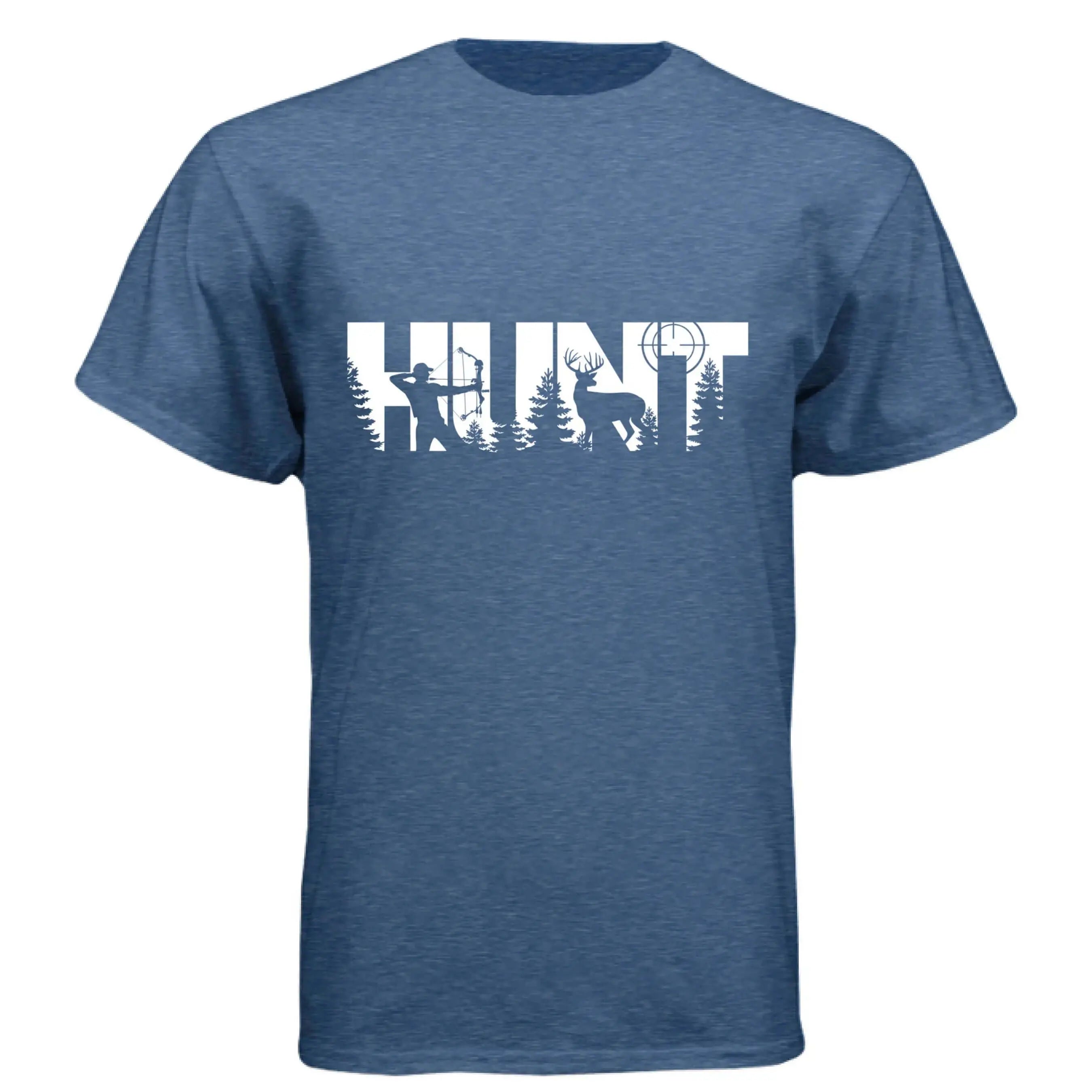 HUNT Bowhunter T-Shirt | Archery Deer Hunting Silhouette Tee - Faith Forged Designs