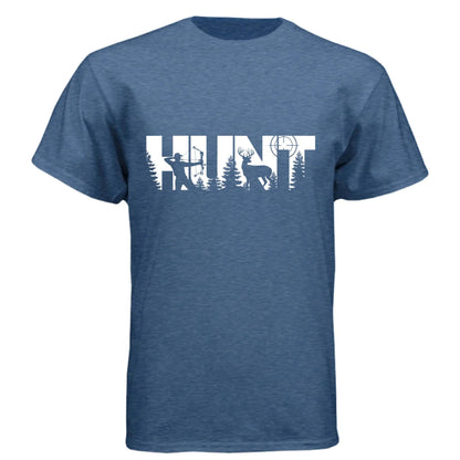 HUNT Bowhunter T-Shirt | Archery Deer Hunting Silhouette Tee - Faith Forged Designs