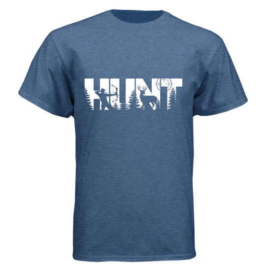 HUNT Bowhunter T-Shirt | Archery Deer Hunting Silhouette Tee - Faith Forged Designs