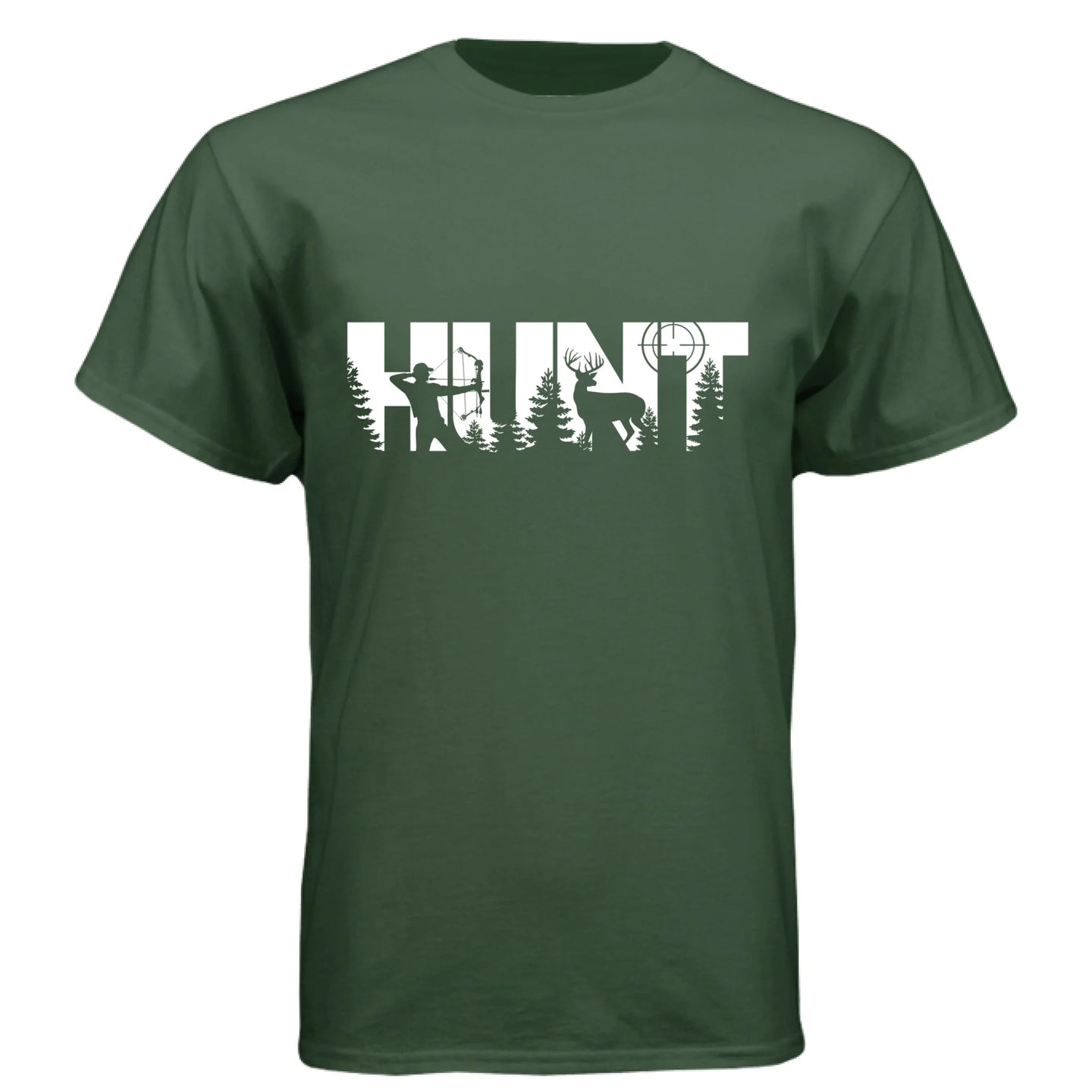 HUNT Bowhunter T-Shirt | Archery Deer Hunting Silhouette Tee - Faith Forged Designs