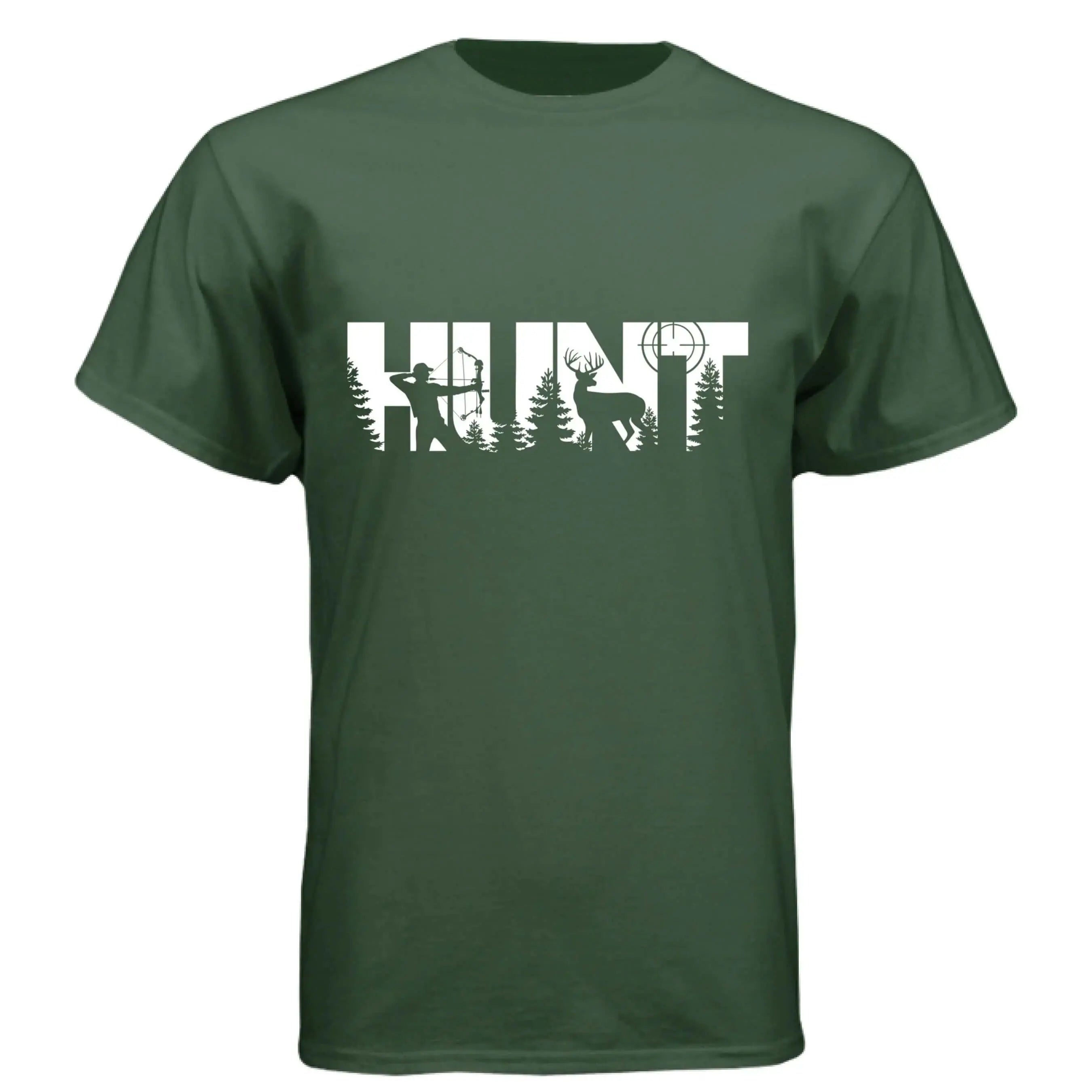 HUNT Bowhunter T-Shirt | Archery Deer Hunting Silhouette Tee - Faith Forged Designs