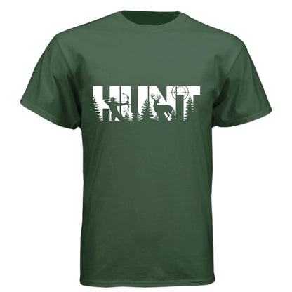 HUNT Bowhunter T-Shirt | Archery Deer Hunting Silhouette Tee - Faith Forged Designs