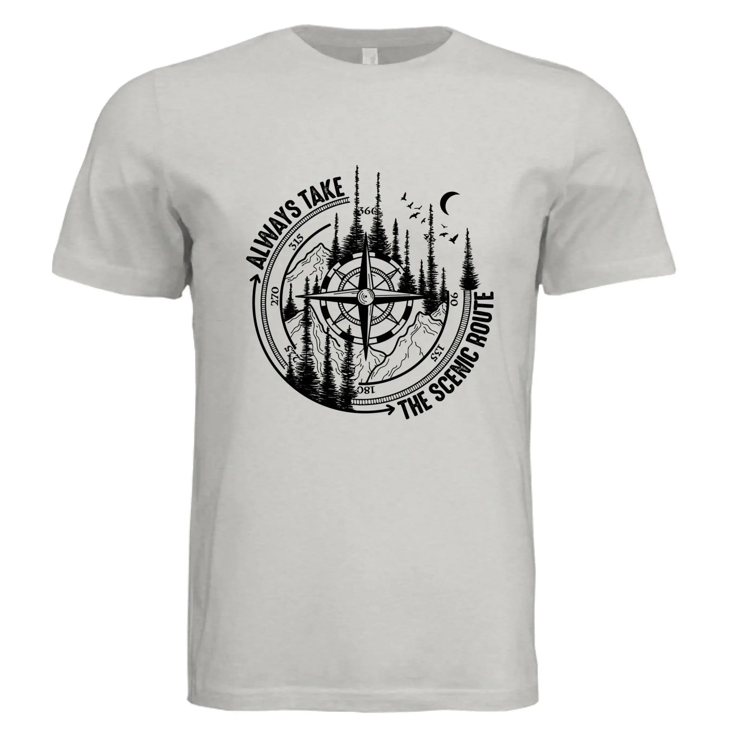 Always Take the Scenic Route Compass T-Shirt - Faith Forged Designs